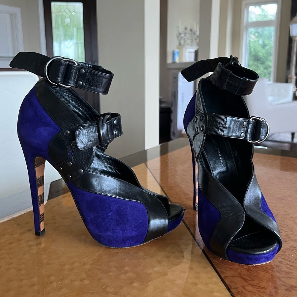 Georgina Goodman Suede Leather Front Straps Rare Size EU 40 / US 9 (Authentic)